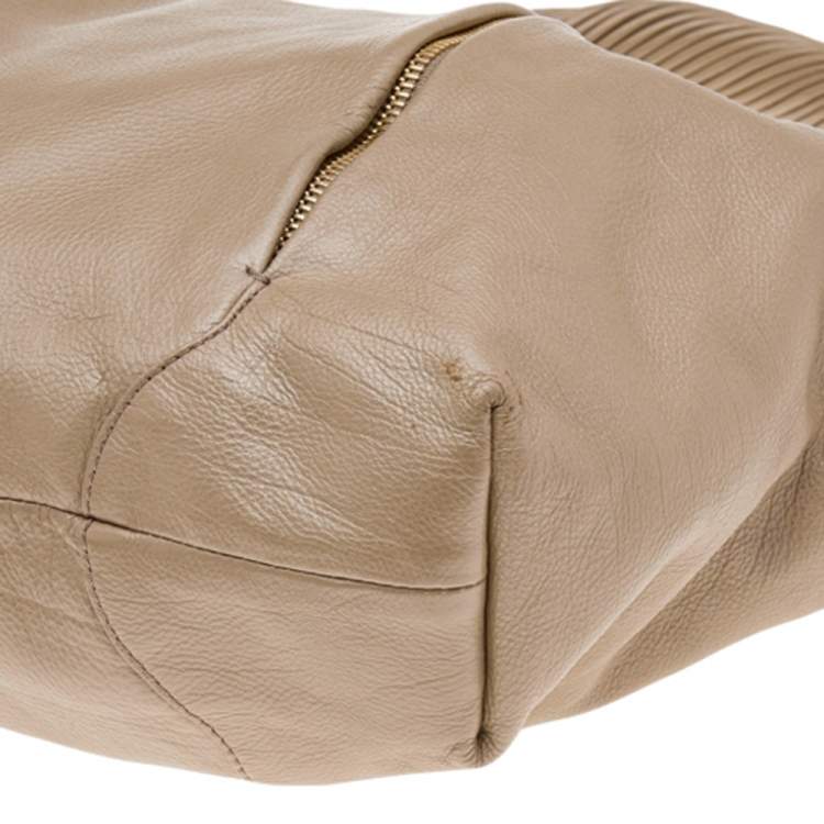 Pre Owned Michael Kors Beige Python and Leather Tonne Hobo