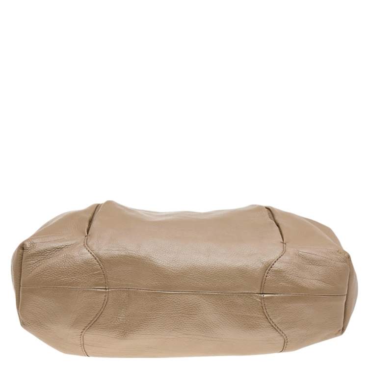 Pre Owned Michael Kors Beige Python and Leather Tonne Hobo