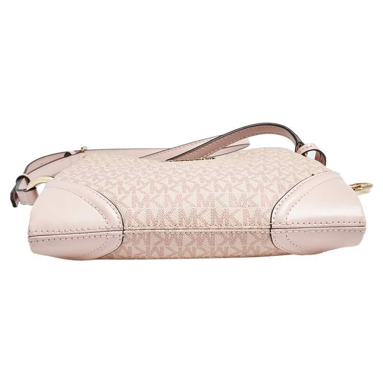 Pre Owned Michael Kors Pink Coated Canvas and Leather Nicole Crossbody Bag