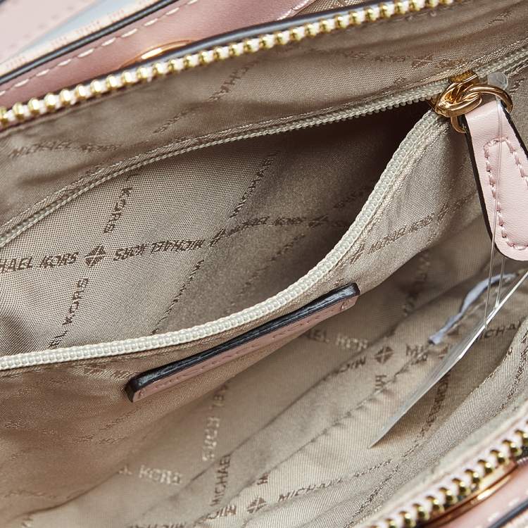 Pre Owned Michael Kors Pink Coated Canvas and Leather Nicole Crossbody Bag