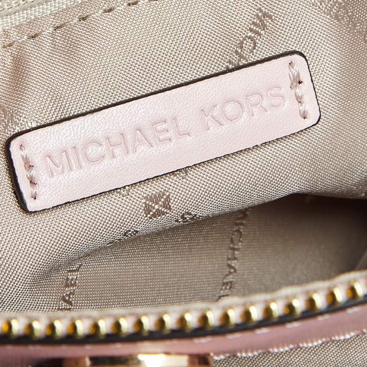 Pre Owned Michael Kors Pink Coated Canvas and Leather Nicole Crossbody Bag