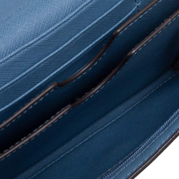 Pre Owned Michael Kors Blue Leather Crossbody Bag