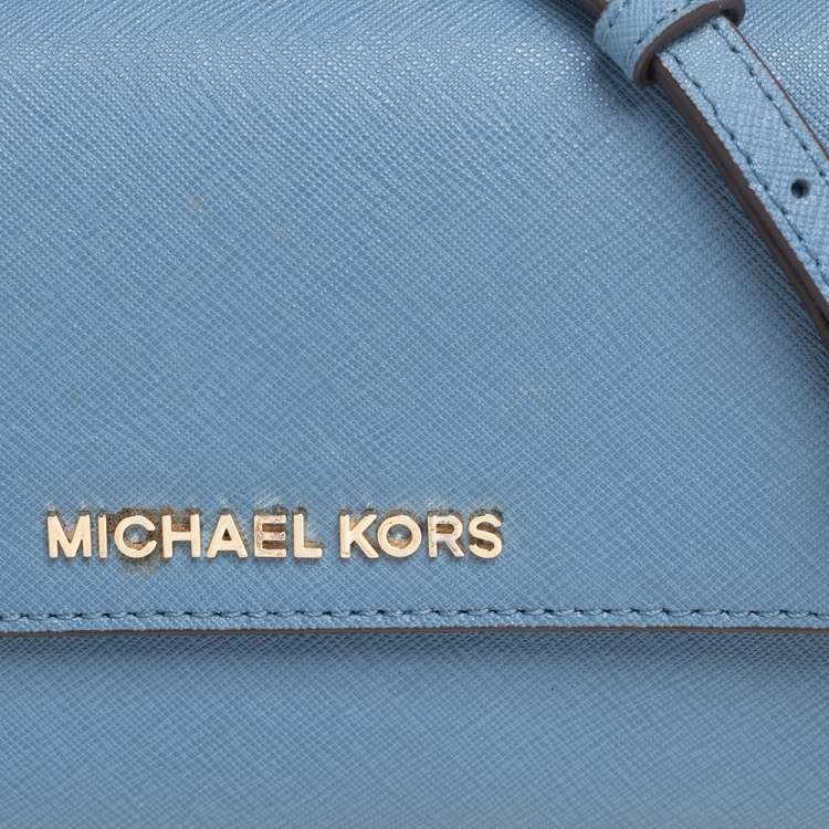 Pre Owned Michael Kors Blue Leather Crossbody Bag