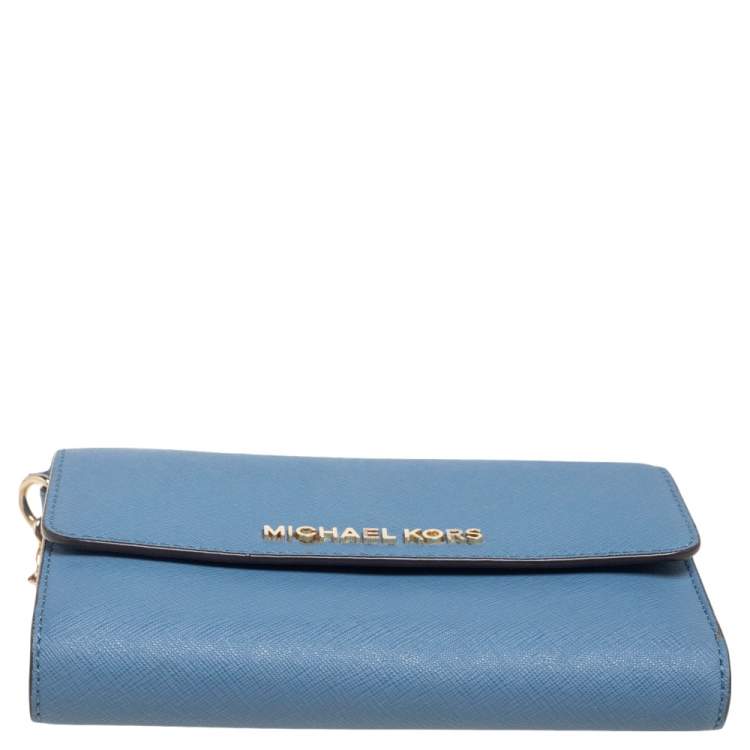Pre Owned Michael Kors Blue Leather Crossbody Bag