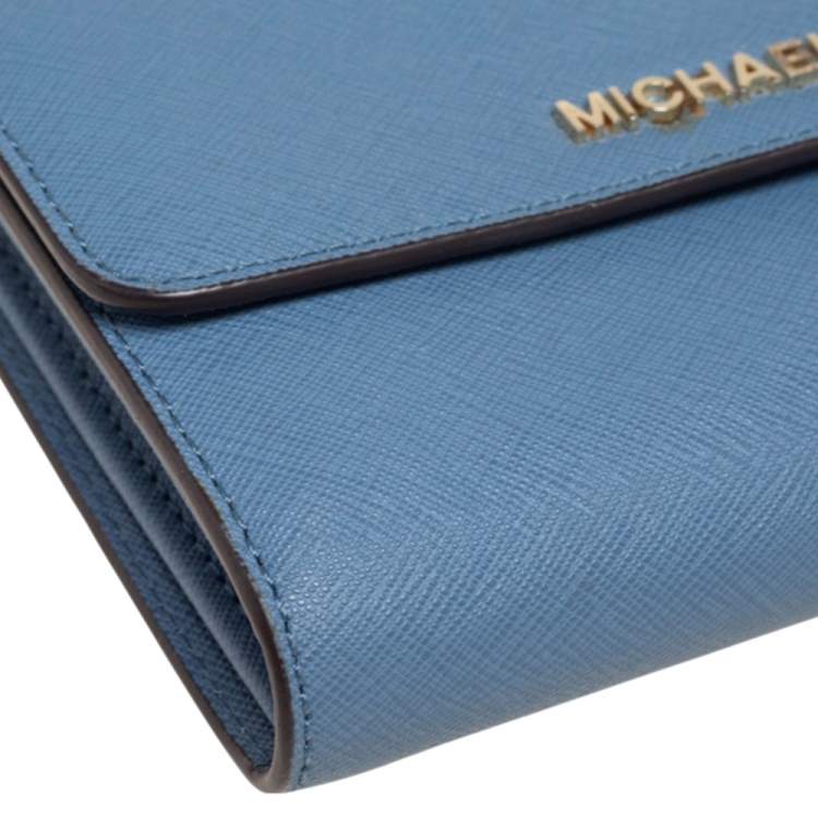 Pre Owned Michael Kors Blue Leather Crossbody Bag