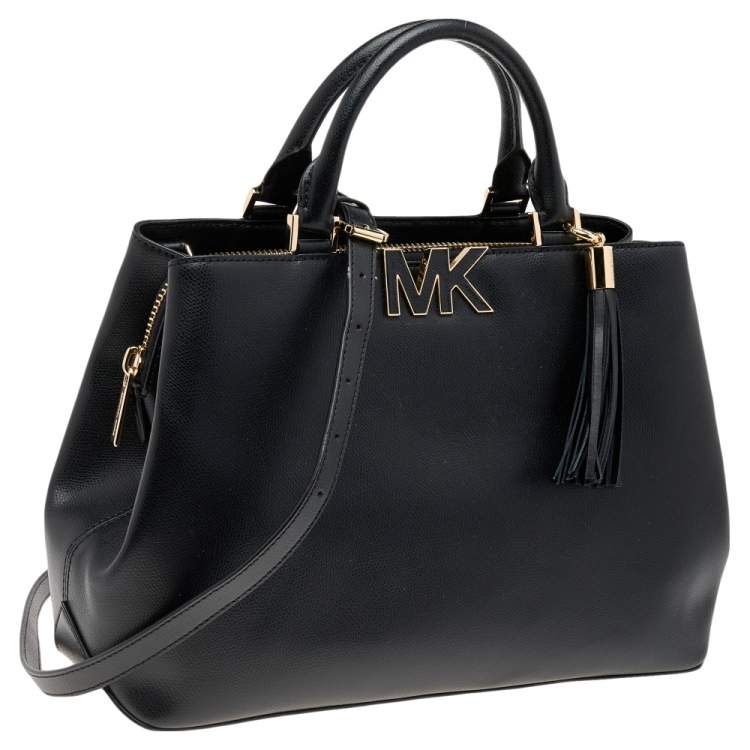 Pre Owned Michael Kors Black Leather Florence Satchel