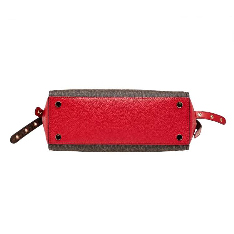 Pre Owned Michael Kors Multicolor Coated Canvas And Leather Bristol Medium Top Handle Bag