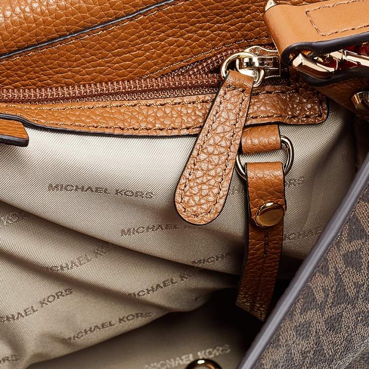 Pre Owned Michael Kors Multicolor Coated Canvas And Leather Bristol Medium Top Handle Bag
