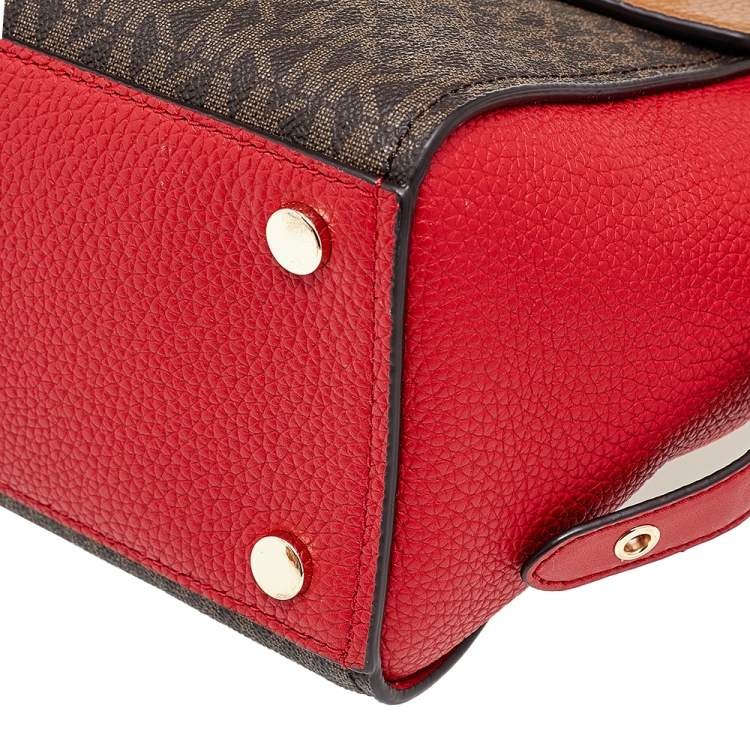 Pre Owned Michael Kors Multicolor Coated Canvas And Leather Bristol Medium Top Handle Bag