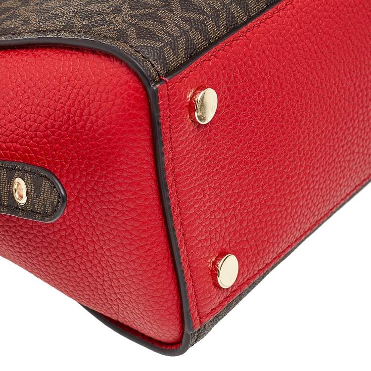 Pre Owned Michael Kors Multicolor Coated Canvas And Leather Bristol Medium Top Handle Bag