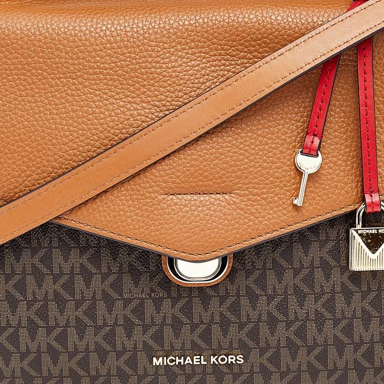 Pre Owned Michael Kors Multicolor Coated Canvas And Leather Bristol Medium Top Handle Bag