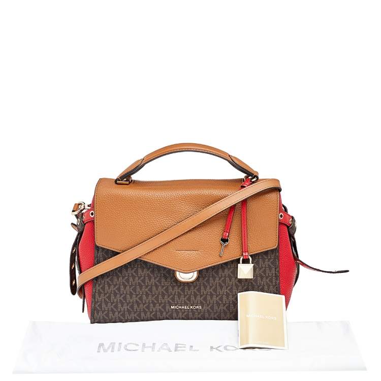 Pre Owned Michael Kors Multicolor Coated Canvas And Leather Bristol Medium Top Handle Bag