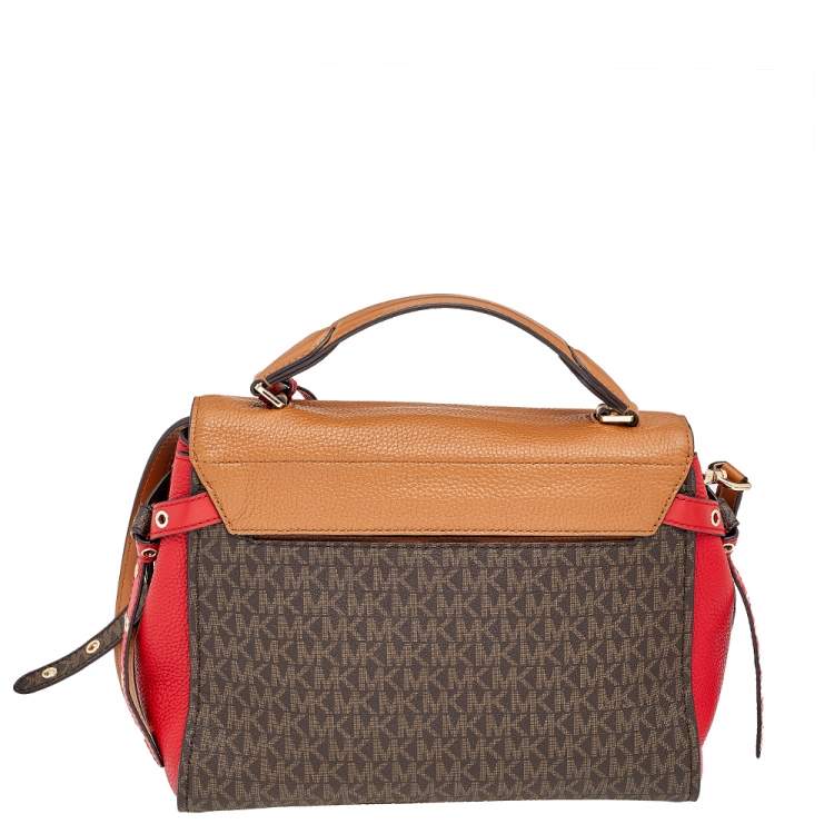Pre Owned Michael Kors Multicolor Coated Canvas And Leather Bristol Medium Top Handle Bag