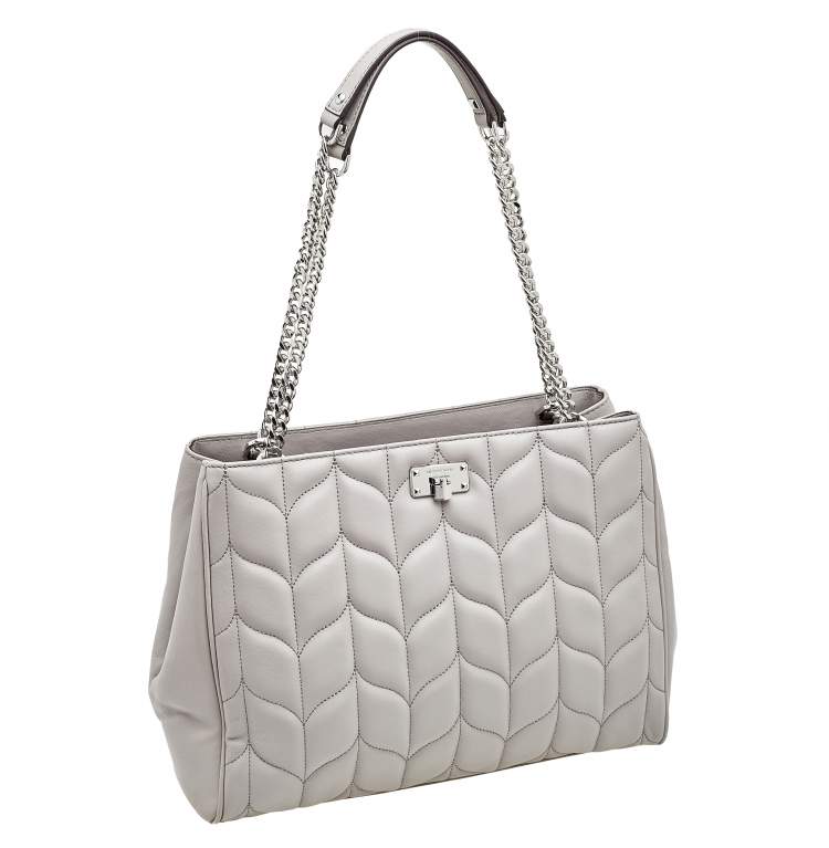 Pre Owned Michael Kors Grey Quilted Leather Peyton Large Convertible Tote