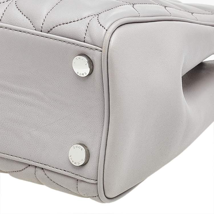 Pre Owned Michael Kors Grey Quilted Leather Peyton Large Convertible Tote