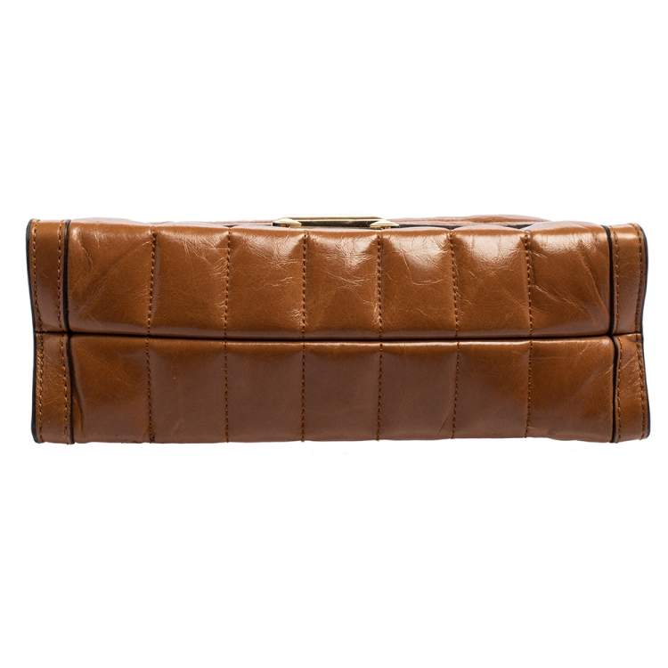 Pre Owned Michael Kors Tan Quilted Leather Whitney Shoulder Bag