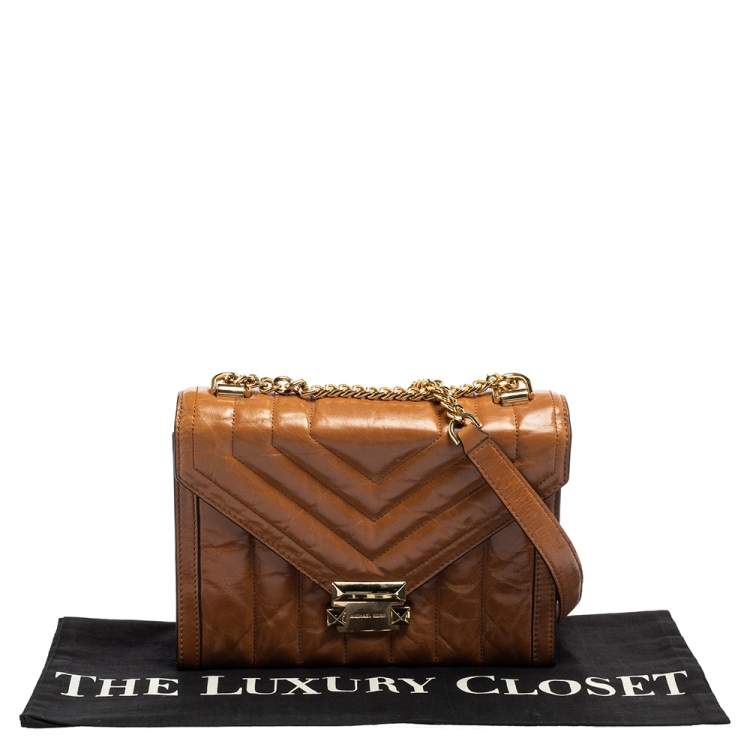 Pre Owned Michael Kors Tan Quilted Leather Whitney Shoulder Bag