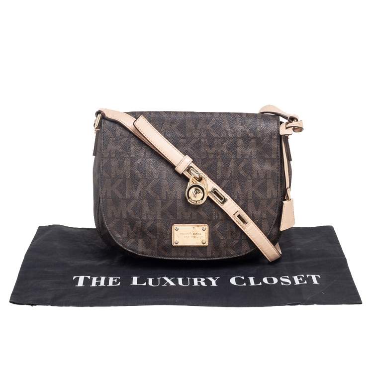 Pre Owned Michael Kors Monogram Coated Canvas Hamilton Shoulder Bag