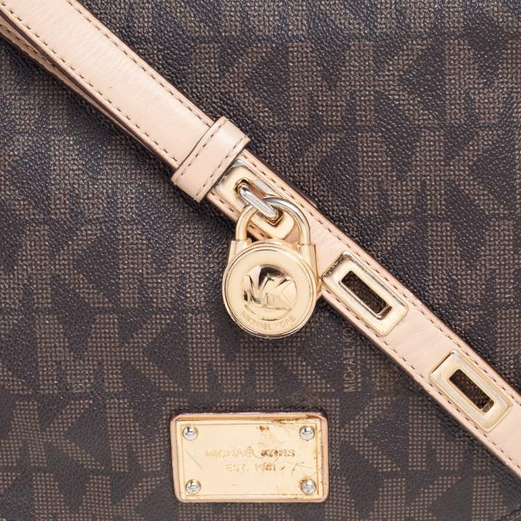Pre Owned Michael Kors Monogram Coated Canvas Hamilton Shoulder Bag