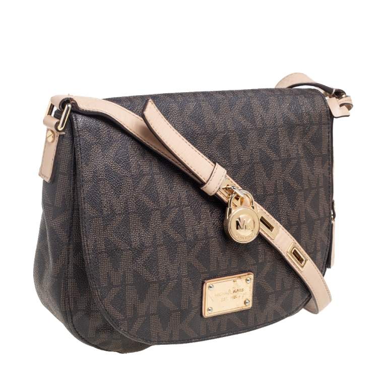 Pre Owned Michael Kors Monogram Coated Canvas Hamilton Shoulder Bag