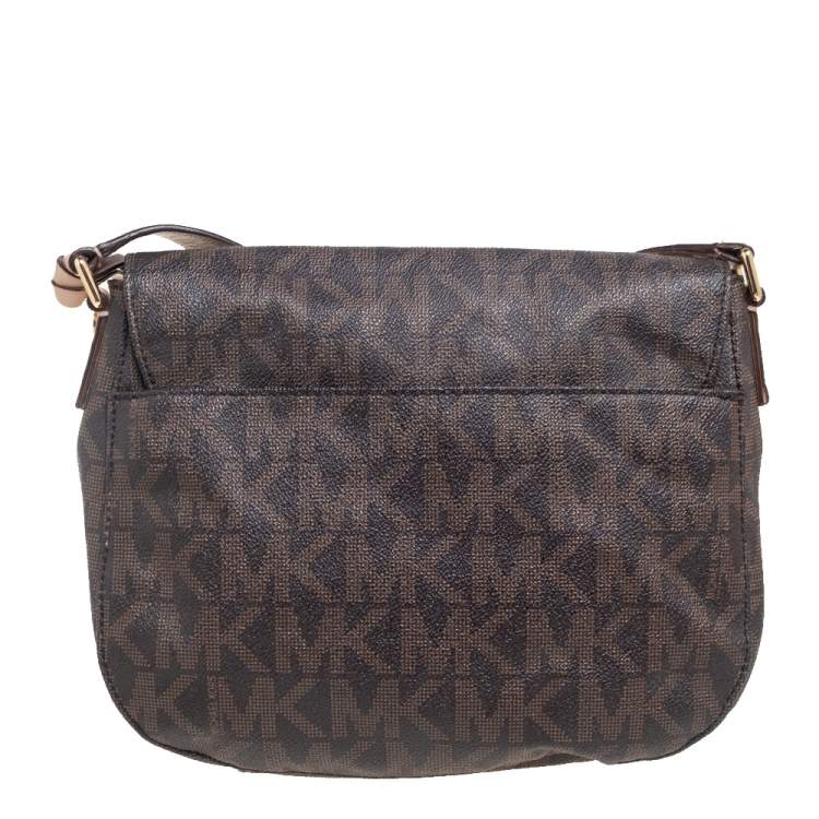 Pre Owned Michael Kors Monogram Coated Canvas Hamilton Shoulder Bag