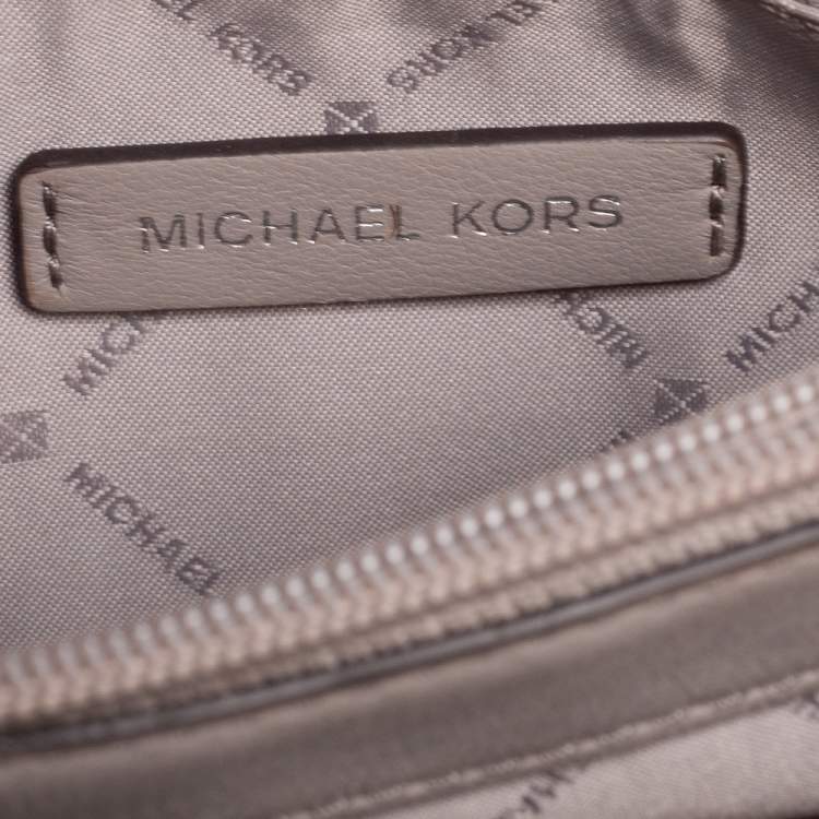 Pre Owned Michael Kors Grey Leather Medium Peyton Shoulder Bag