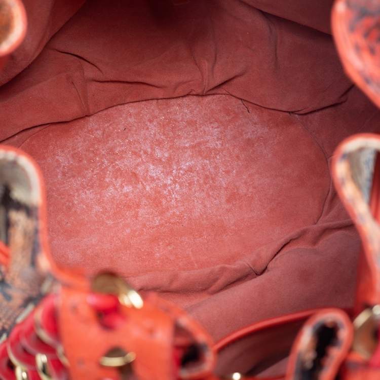 Pre Owned Michael Kors Multicolor Snakeskin Leather Chain Link Tote