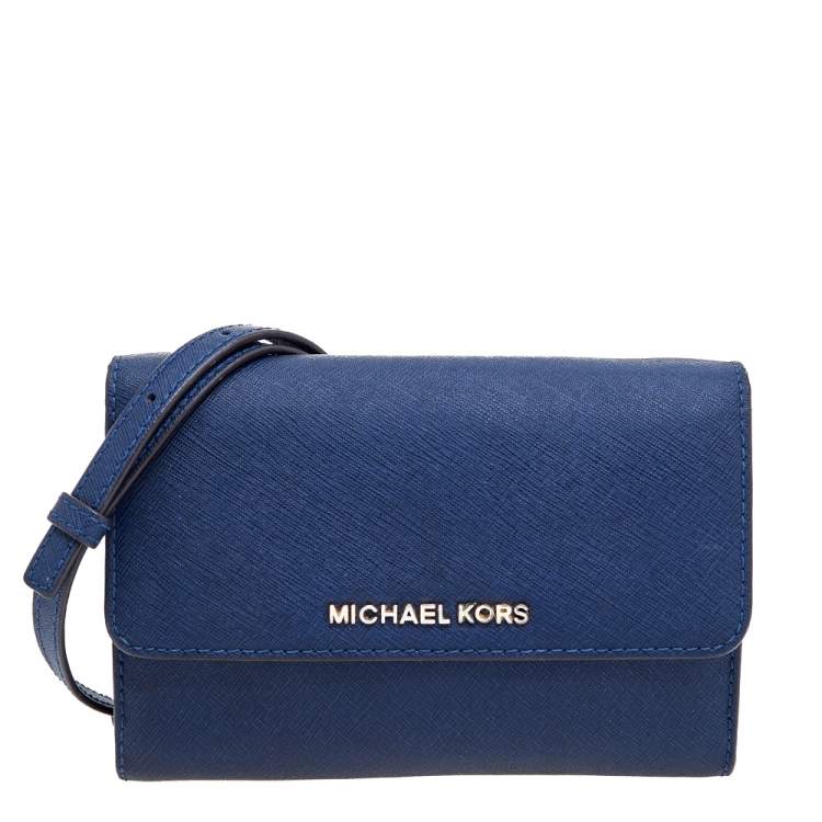 Michael Kors Navy Blue Crossbody Msgr Bag w/ sold matching Wallet