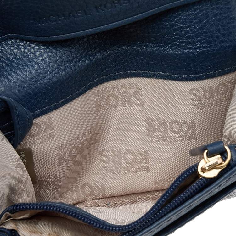 Pre Owned Michael Kors Blue Leather Wallet