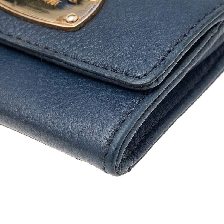 Pre Owned Michael Kors Blue Leather Wallet