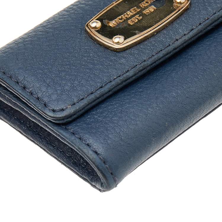 Pre Owned Michael Kors Blue Leather Wallet