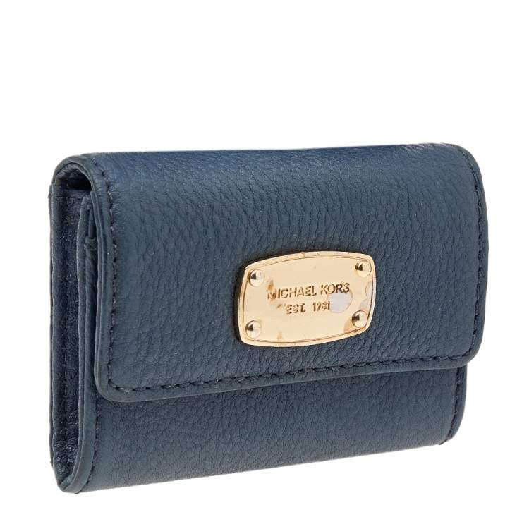Pre Owned Michael Kors Blue Leather Wallet