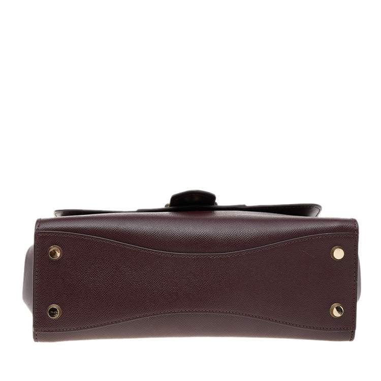 Pre Owned Michael Kors Burgundy Leather Bleecker Top Handle Bag