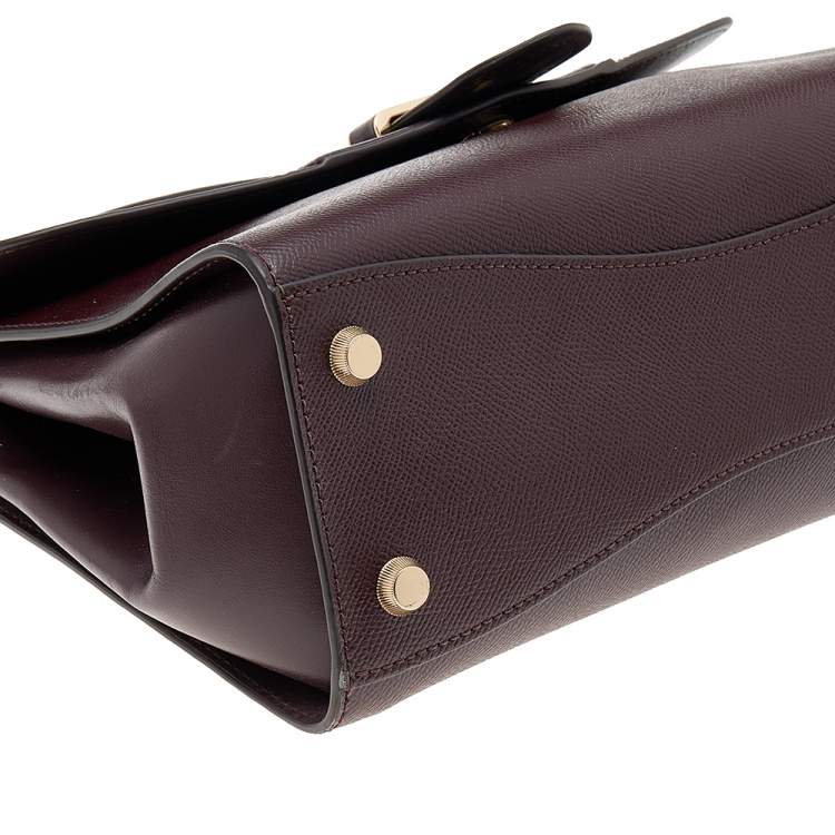Pre Owned Michael Kors Burgundy Leather Bleecker Top Handle Bag