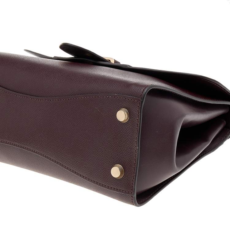 Pre Owned Michael Kors Burgundy Leather Bleecker Top Handle Bag