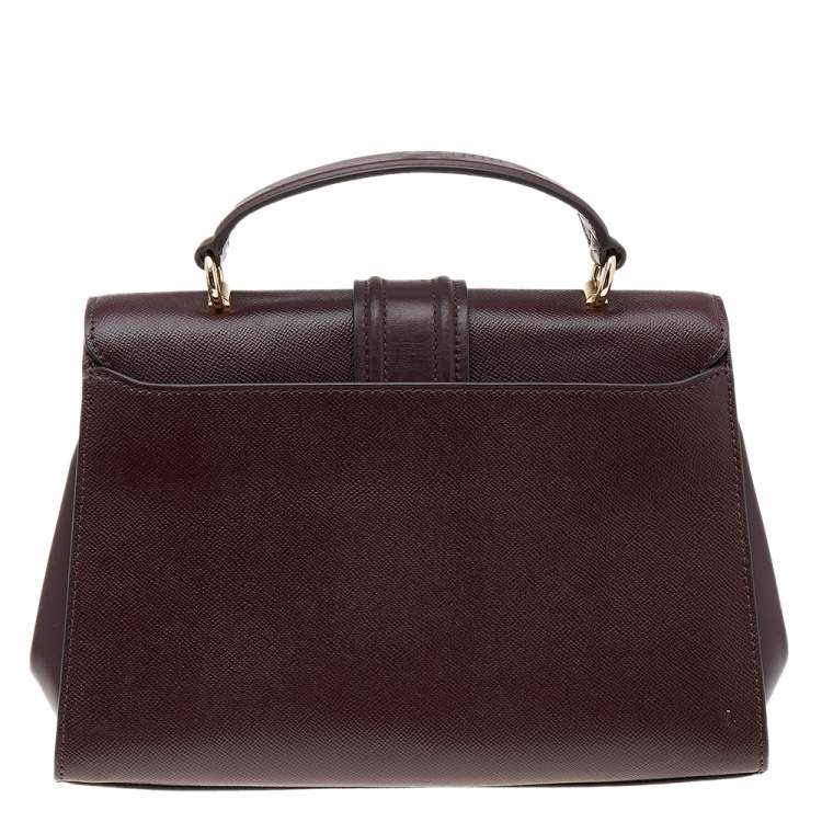 Pre Owned Michael Kors Burgundy Leather Bleecker Top Handle Bag