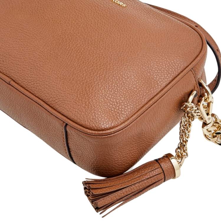 Pre Owned Michael Kors Brown Leather Small Ginny Camera Crossbody Bag