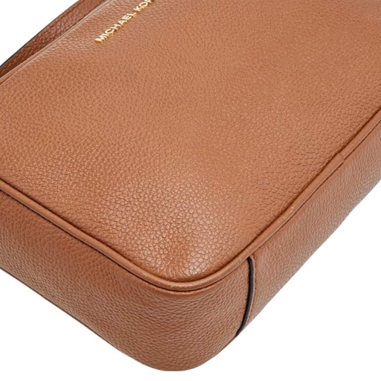 Pre Owned Michael Kors Brown Leather Small Ginny Camera Crossbody Bag