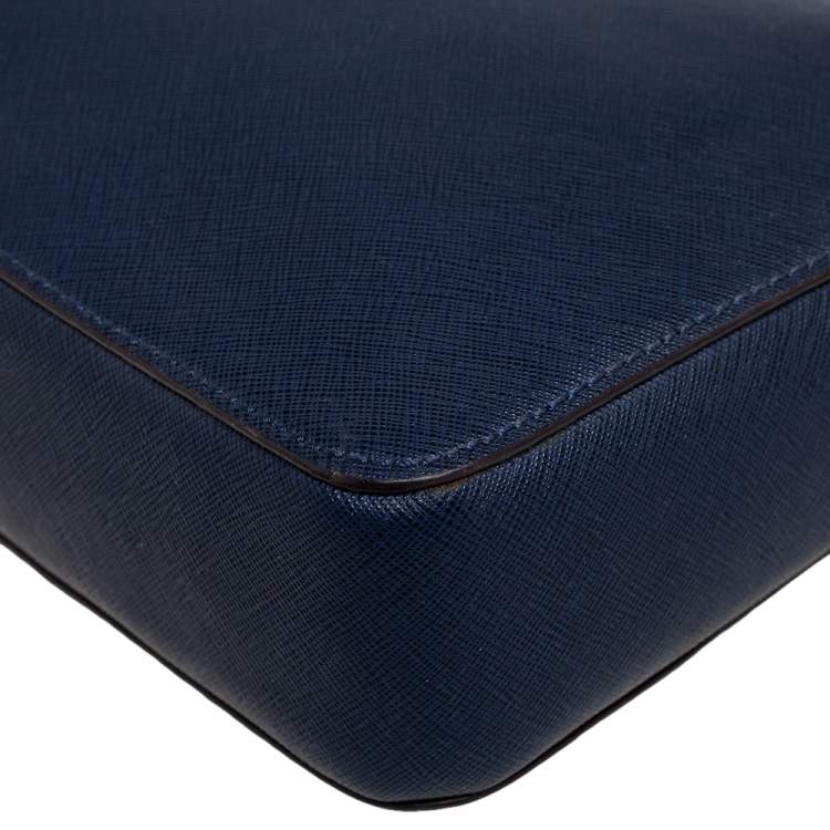 مملوكة مسبقًا Michael Kors Blue Saffiano Leather Jet Set Camera Crossbody Bag