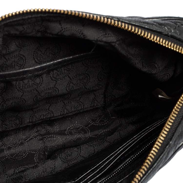 Michael Kors Black Quilted Leather Susannah Lock Messenger Bag Michael ...