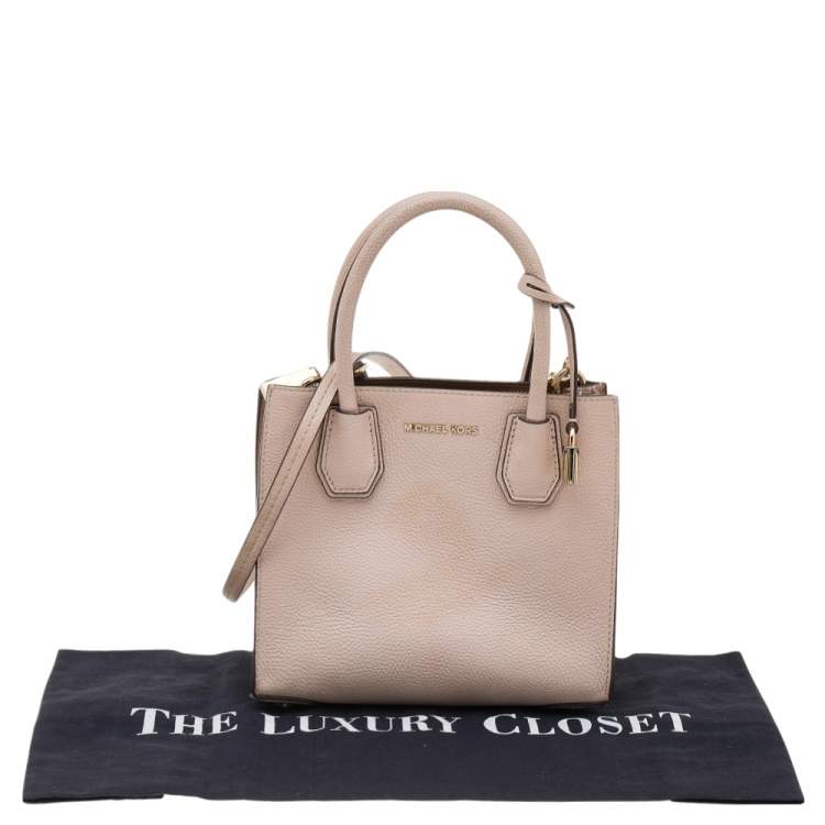 Pre Owned Michael Kors Blush Pink Leather Mini Mercer Tote