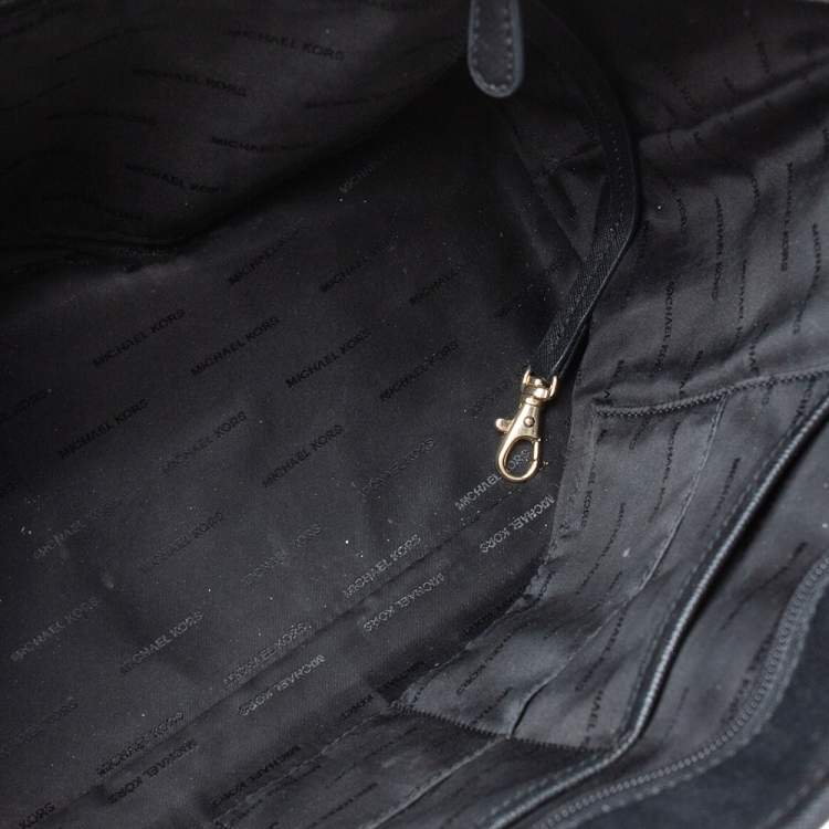 Pre Owned Michael Kors Black Saffiano Leather Jet Set Travel Tote