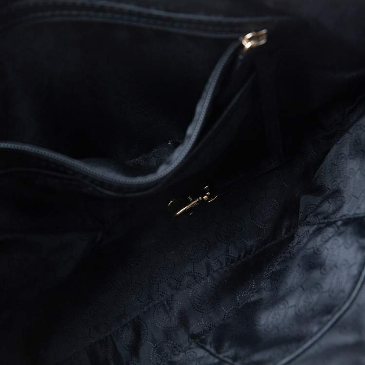 مملوكة مسبقًا MICHAEL Michael Kors Black Saffiano Leather Medium Jet Set Top Zip Tote