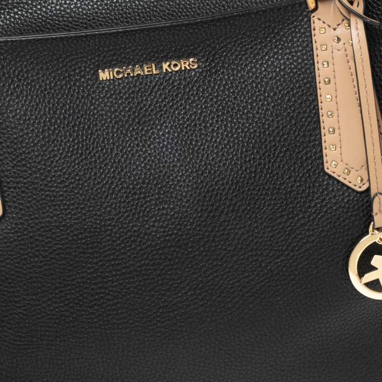 Pre Owned Michael Kors Black Leather Kimberly Bonded Tote