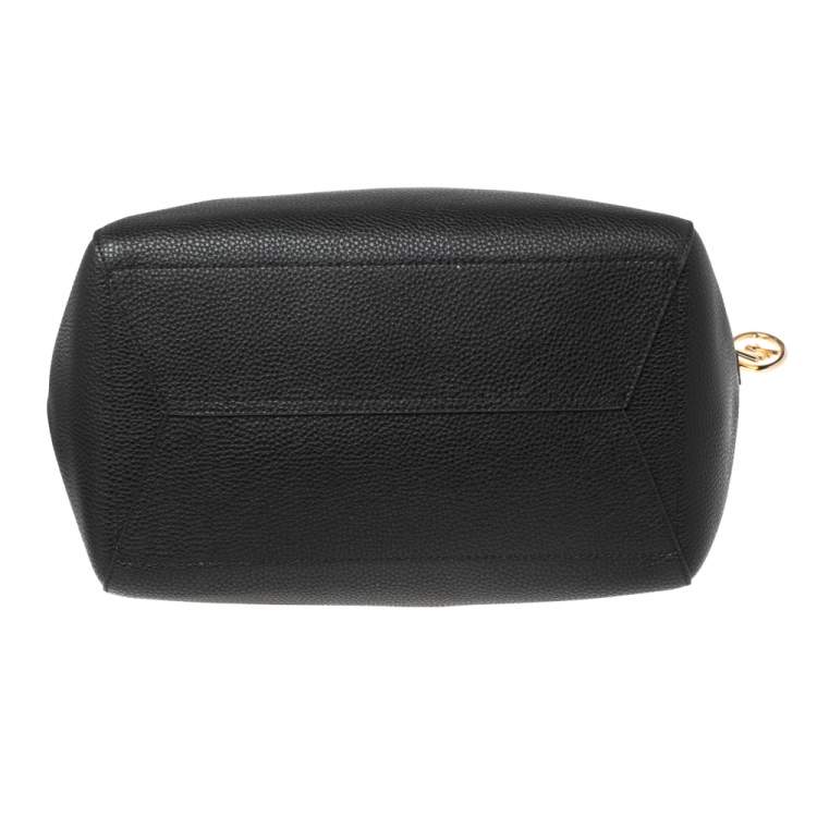 Pre Owned Michael Kors Black Leather Kimberly Bonded Tote