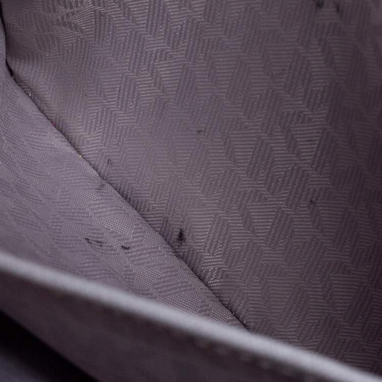 Pre Owned Michael Kors Grey Saffiano Leather Large Jet Set Crossbody Bag 