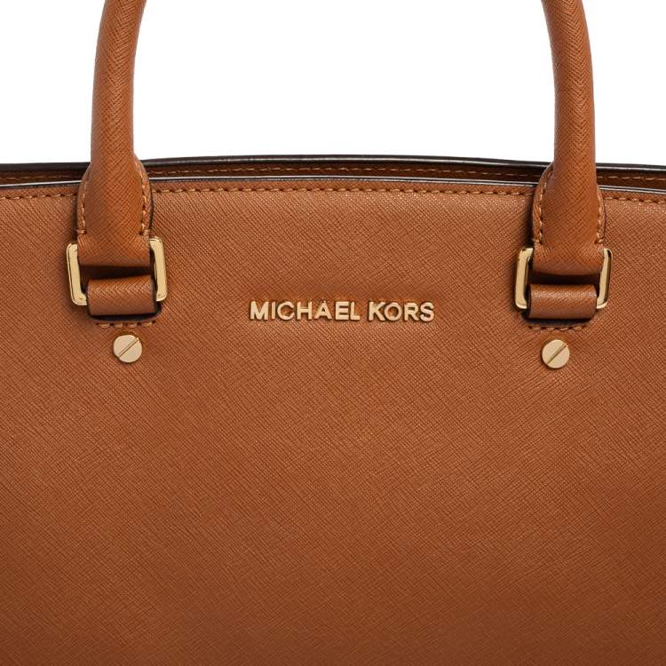 Pre Owned Michael Kors Brown Leather Large Selma Satchel
