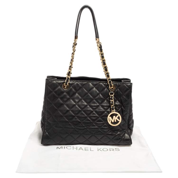 Pre Owned Michael Kors Black Quilted Leather Susannah Tote