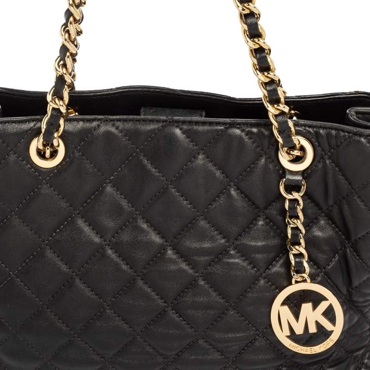 Pre Owned Michael Kors Black Quilted Leather Susannah Tote