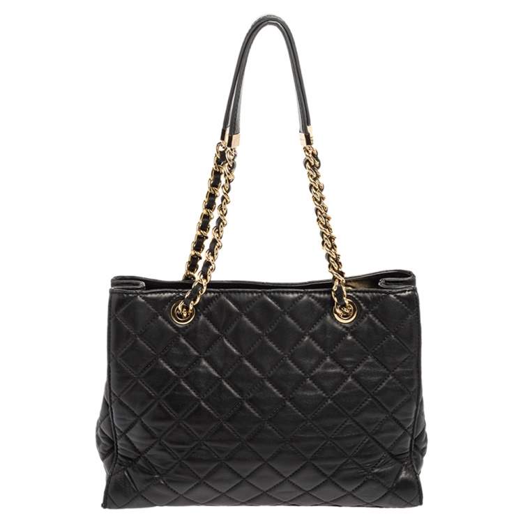 Pre Owned Michael Kors Black Quilted Leather Susannah Tote
